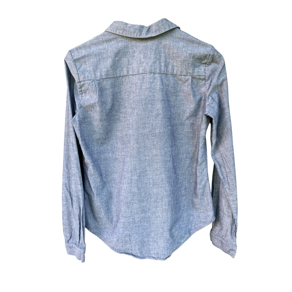 Raleigh Denim Workshop Tuxedo Shirt Sz M 100% Cotton Chambray Pleated Front USA - Picture 7 of 7